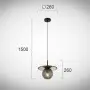 Pendul Sticla Fumuriu D260mm D1500mm