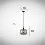Pendul Sticla Fumuriu D300mm H1500mm
