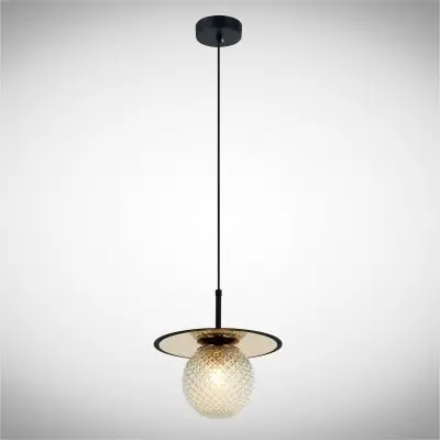 Pendul Sticla Auriu Living D260mm D1500mm