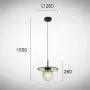 Pendul Sticla Auriu Living D260mm D1500mm