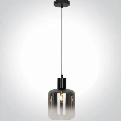 Lustra tip Pendul cu Sticla Neagra D400mm H1320mm