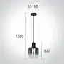 Lustra tip Pendul cu Sticla Neagra D400mm H1320mm