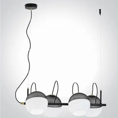 Lustra Modern Neagra cu Auriu L750mm H1100mm