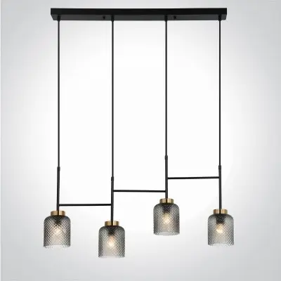 Lustra Neagra cu Auriu L860mm H1440mm