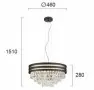 Lustra Cristal Neagra cu Auriu D460mm H1510mm