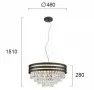 Lustra Cristal Neagra cu Auriu D460mm H1510mm