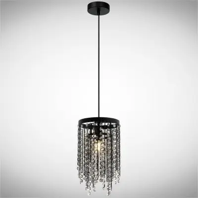 Lustra Cristal Neagra D200mm H1500
