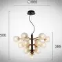 Lustra Cristal Neagra cu Auriu D585mm H1500mm