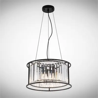 Lustra Cristal Neagra D400mm H1200mm