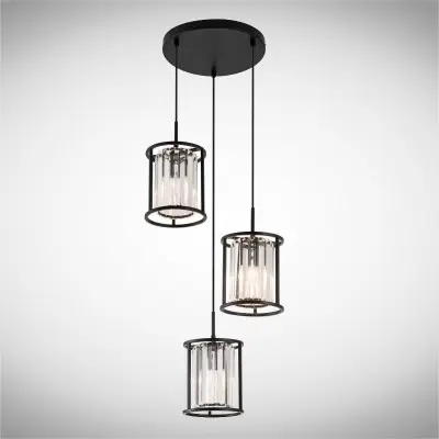 Lustra Cristal Neagra D425mm H1200mm