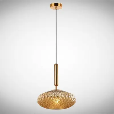 Lustra tip pendul Auriu cu Sticla D300mm H1500mm