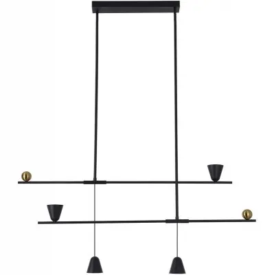 Lustra LED Neagra 24W 3000K L1008mm H1700mm