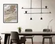 Lustra LED Neagra 24W 3000K L1008mm H1700mm