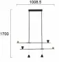 Lustra LED Neagra 24W 3000K L1008mm H1700mm