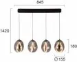 Lustra LED Neagra 23W 3000K L845mm H1420mm