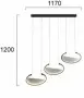 Lustra LED Neagra 60W 3000K L1170mm H1200mm
