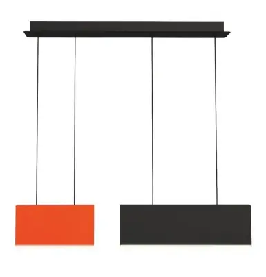 Lustra LED Neagra 23.5W 3000K cu Rosu D900mm H1200mm