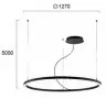 Lustra LED Neagra 61W 3000K D1270mm H5000mm