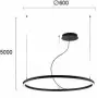 Lustra LED Neagra 32W 3000K D600mm H5000mm