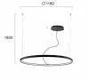 Lustra LED Neagra 69W 3000K D1160mm H1800mm