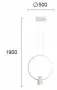Pendul LED Alb 26W 3000K D500mm H1900mm