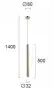 Pendul LED Dimabil Auriu 6W 3000K D80mm H1400mm