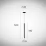 Pendul LED Dimabil Negru 3W 3000K D80mmx H950mm