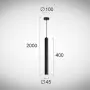 Pendul LED Negru 7W 3000K D45mm H2000mm