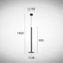 Pendul LED Negru 6W 3000K D165mm H1500mm