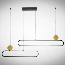 Lustra LED Aurie cu Negru 48W 3000K L1210mm H1000mm