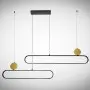 Lustra LED Aurie cu Negru 48W 3000K L1210mm H1000mm