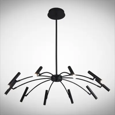Lustra LED Neagra 50W 3000K D800mm H1300mm