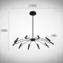 Lustra LED Neagra 50W 3000K D800mm H1300mm