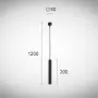 Pendul LED Negru 12W 3000K D50mm H1200mm