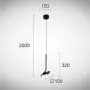 Pendul LED Negru 7W 3000K D100mm H2000mm