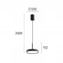 Pendul LED Negru 24W 3000K D200mm H2000mm