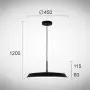 Lustra LED Neagra 22W 3000K D450mm H1200mm