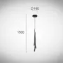 Lustra LED Neagra 16W 3000K D160mm H1500mm