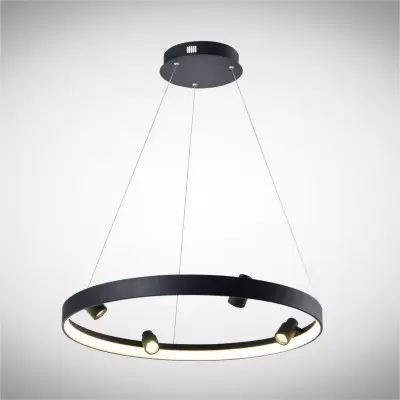 Lustra LED Neagra 58W 3000K D610mm H1200mm