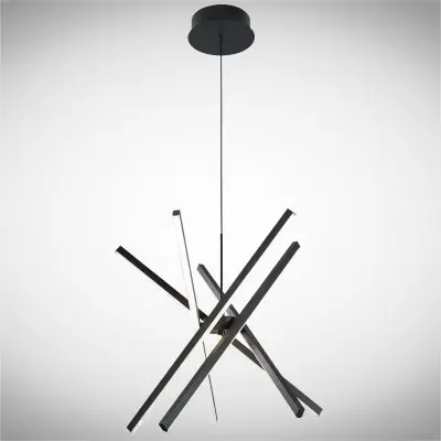 Lustra LED Neagra 49W 3000K D520mm H1200mm