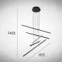 Lustra LED Neagra 60W 3000K D805mm H1400mm
