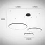 Lustra LED 3 cercuri Neagra 70W CCT D800mm H3000mm