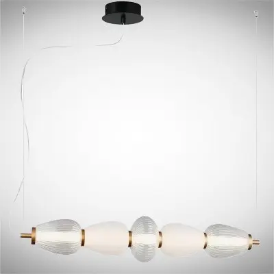 Lustra LED Alba cu Auriu 23W 3000K L830mm H1620mm