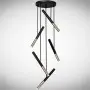 Lustra LED Dimabila Neagra 26W 3000K cu Auriu W 3000K D430mm H1410mm