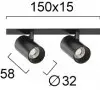 Spot Sina Magnetica Slim Special Cilindric Negru 48V 10W 3000K