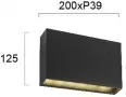 Aplica Perete Exterior Antracit 13W 3000K L200mm H125mm
