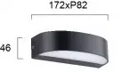 Aplica Perete Exterior Antracit 8W 3000K L172mm H46mm
