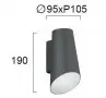 Aplica Perete Exterior Antracit 10W 3000K D95mm H190mm