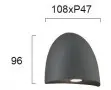 Aplica Perete Exterior Antracit 6W 3000K L108mm H96mm