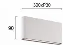 Aplica Perete Exterior Alba 22W 3000K L300mm H90mm
